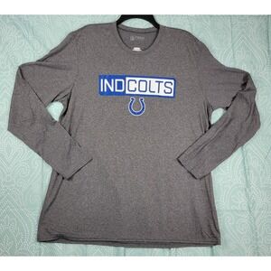 Indianapolis‎ Colts XL Mens Long Sleeve Tee NFL Team Apparel NWOT Gray Stretchy